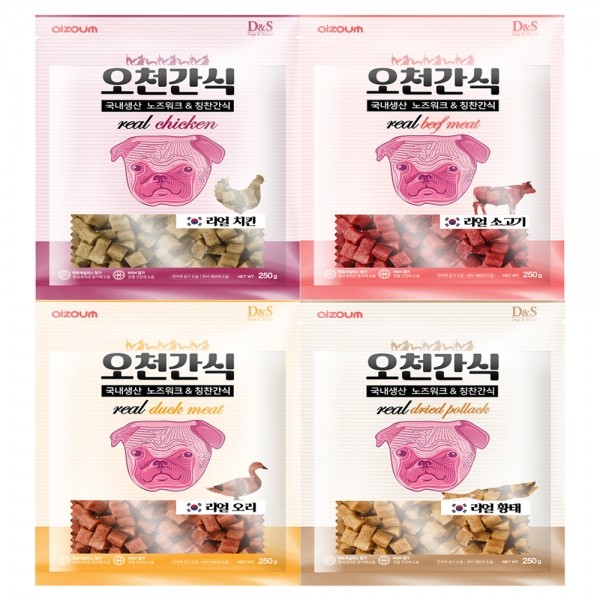 페오펫몰,[여름맞이특가]아이조움 오천간식 리얼 져키 강아지 노즈워크 간식 250g