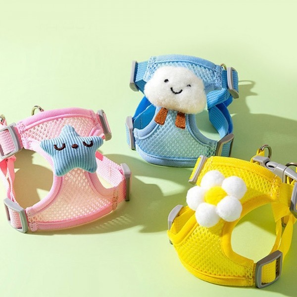 페오펫몰,딩동펫 강아지 초경량 캔디 멜빵 하네스 리드줄 세트