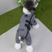 딩동펫 반려동물 레이닝 투피스 바람막이 방수 우비 올인원